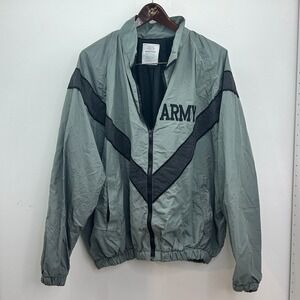 Army IPFU Jacket Large Regular Men Military Training Windbreaker Gray Zip